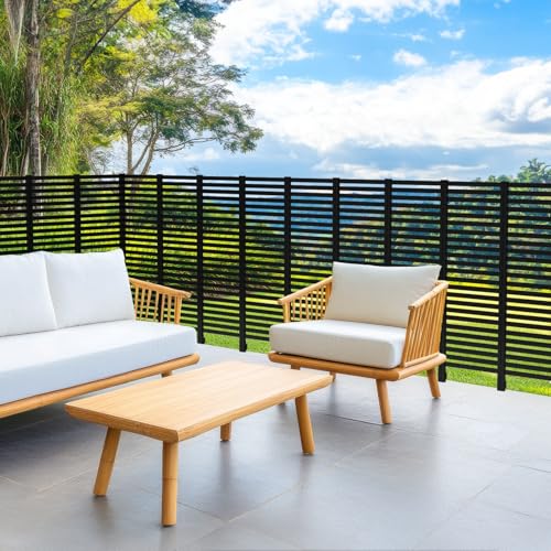 Black Plastic Fence Panels 12 Pack H68062
