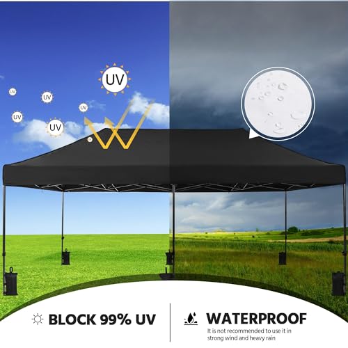White 10x20 Pop Up Canopy Tent with Wheeled Carry Bag V597