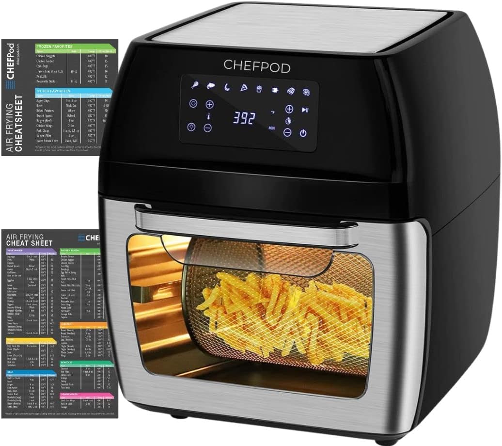 Black 12.7 Quart Air Fryer Oven with 18 Accessories T882