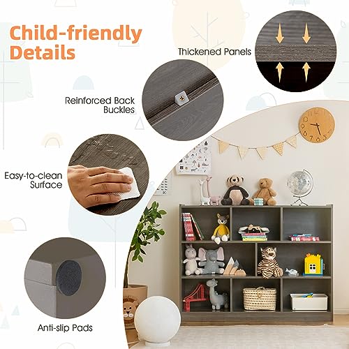 5-Section 2-Tier Open Wooden Storage Shelf Q5992