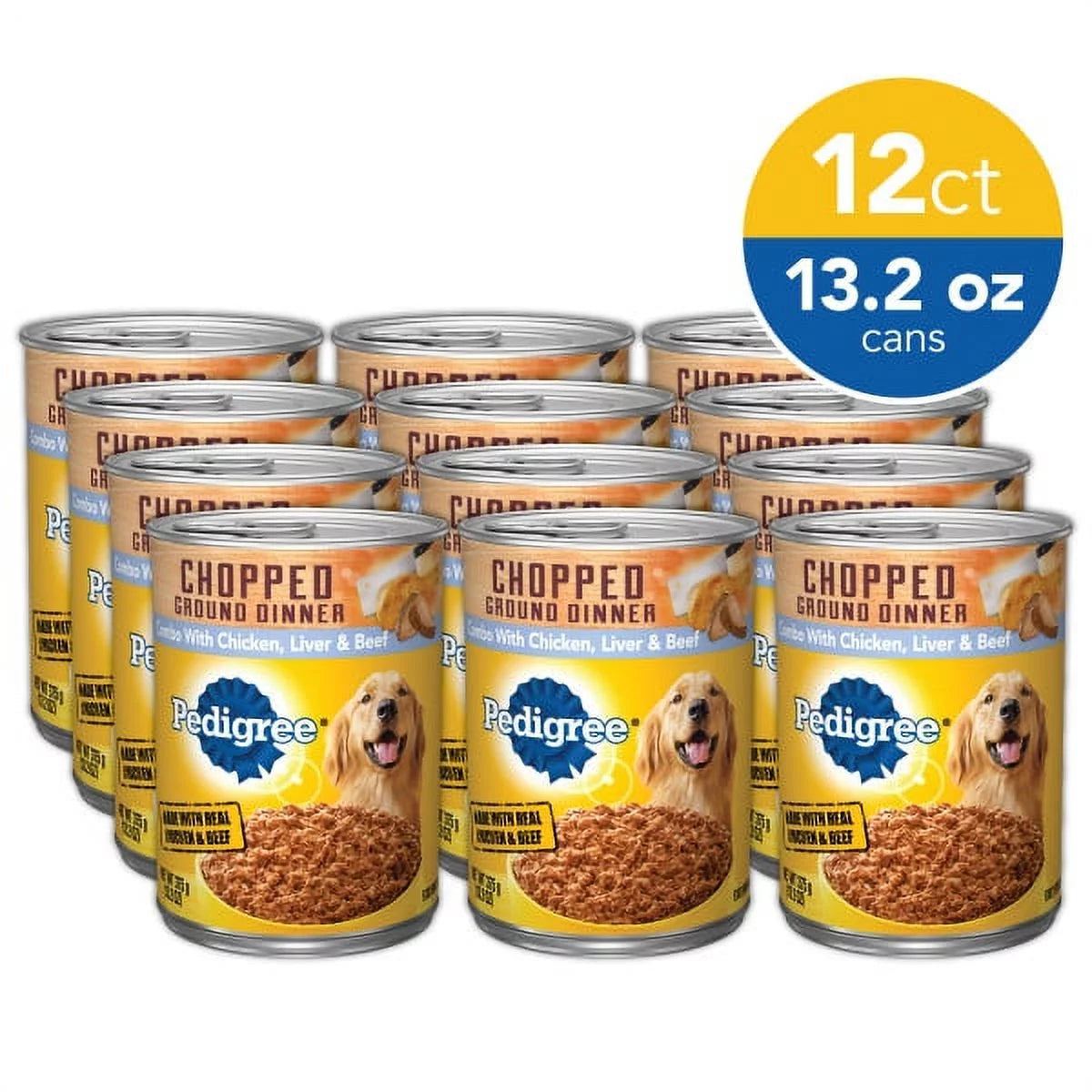 Chicken Beef & Liver Chopped Ground Dinner Wet Dog Food, 13.2 oz Cans, 12 Pack S337197