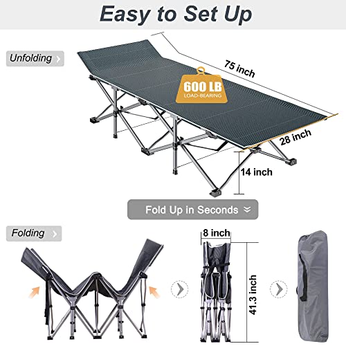Oversized Folding Camping Cot with Mat & Carrying Bag B99277