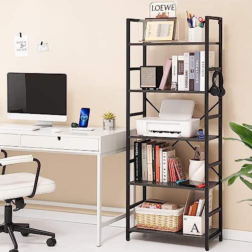 White 5 Tier Bookshelf T5703