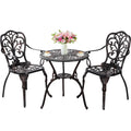 3-Piece Bistro Table and Chairs Set of 2 Outdoor Furniture, Bronze D6955