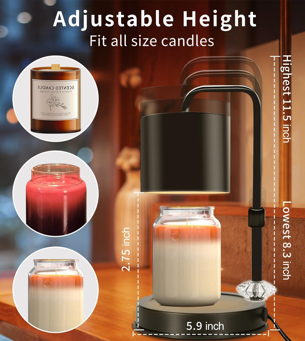 Candle Warmer Lamp with Timer, Adjustable Dimmable, 2 Bulbs R9443