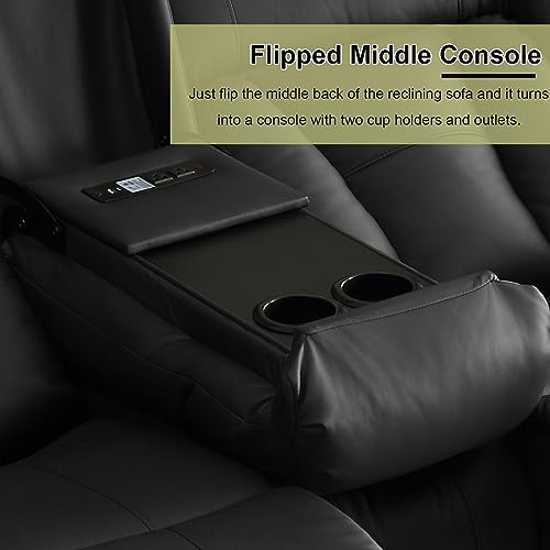 Manual Reclining Loveseat with Side Pockets D444