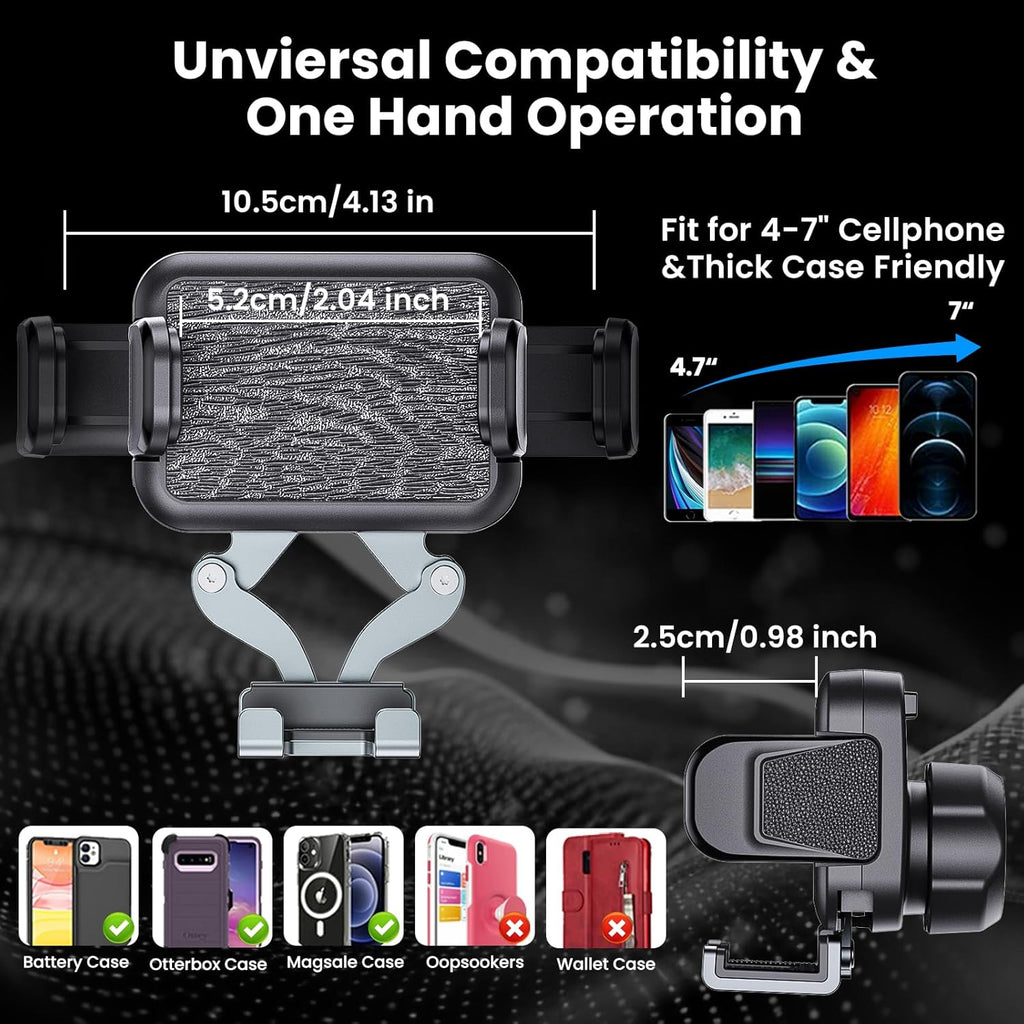 Metal Phone Mount for Ram Truck 2013-2018, Dash Mount Cell Phone Holder Compatible with RAM 1500/2500/3500 & 2019+ Classic, 360° Rotation Adapter Phone Stand J263359