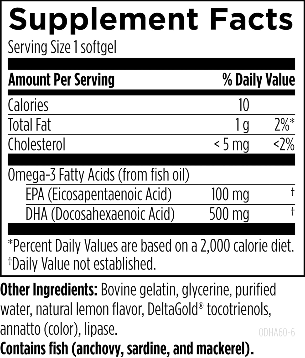 60 Softgels DHA Fish Oil T22370
