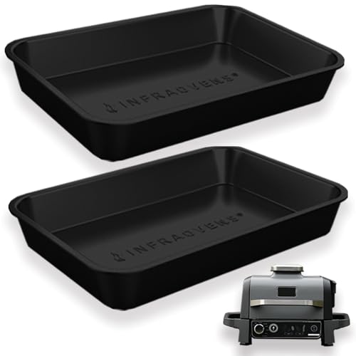 Set of Two Reusable Silicone Trays for Outdoor Grill N872