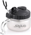 Airbrush Cleaning Pot Glass Jar Kit with Holder Station I16057