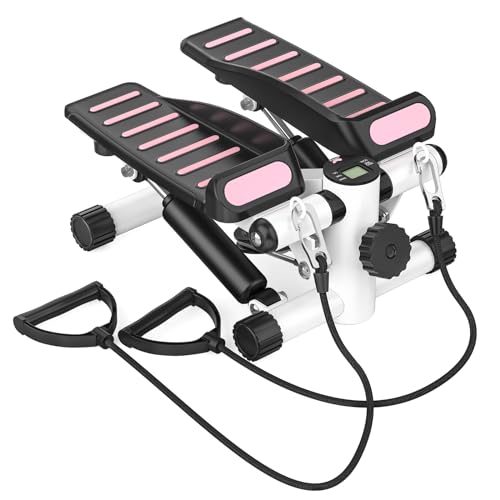 Mini Stepper with Resistance Bands, Hydraulic Fitness Stepper with LCD Monitor S653695