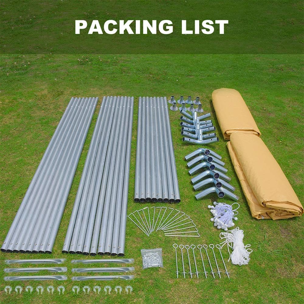 Beige Adjustable Heavy Duty Carport Canopy E3853