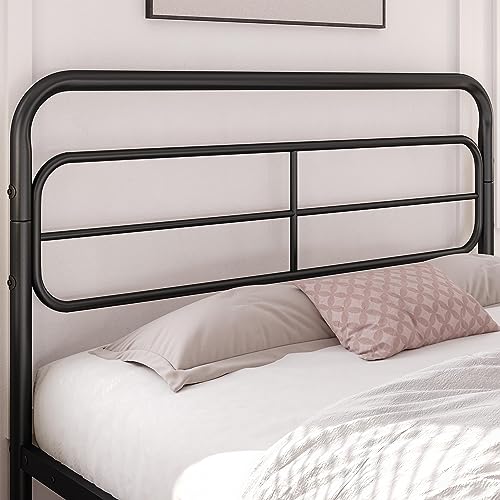 White Metal Twin Bed Frame with Headboard U6195