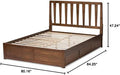 King Spindle Storage Platform Bed in Walnut P5897