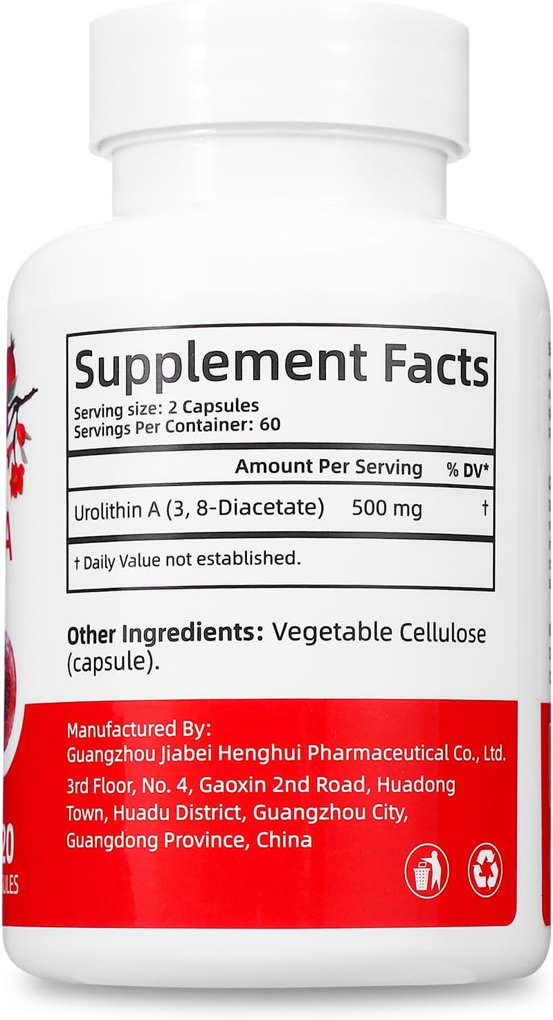 Urolithin A 500mg 120 Vegan Capsules A369735