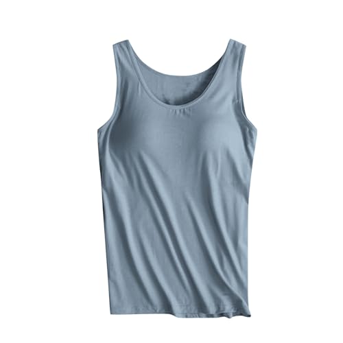 Womens Tank Tops with Built in Bras Padded Solid Stretch Cami B82089