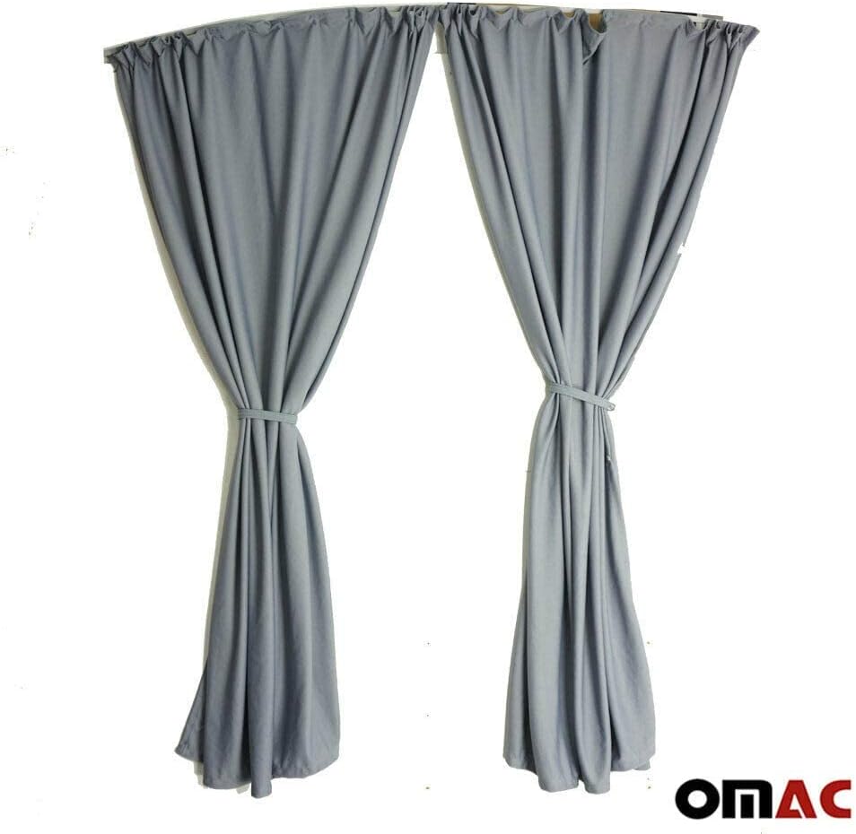 Grey Van Divider Curtains Sunshade Blinds Kit 2 pcs. Curtains 1pcs. Profiles Screws V5243