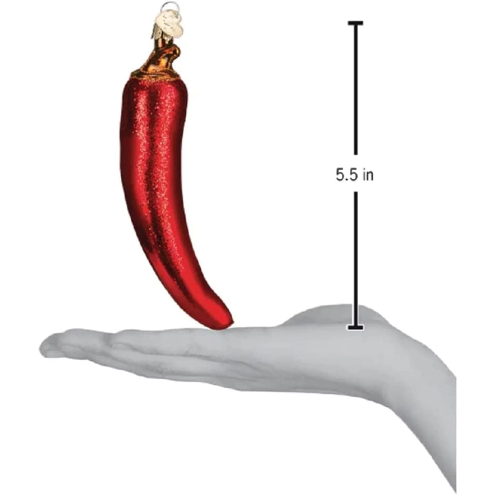 Red Chili Pepper Glass Blown Ornament, 5.5" H57262