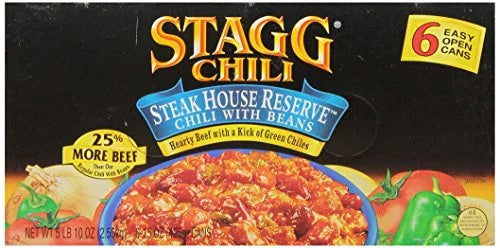6 Count 15 Ounce Chili with Beans D264