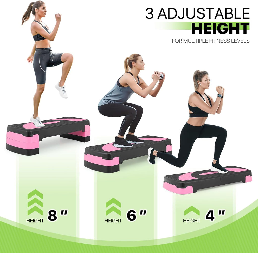 Pink Adjustable Workout Step Platform with Risers F955881