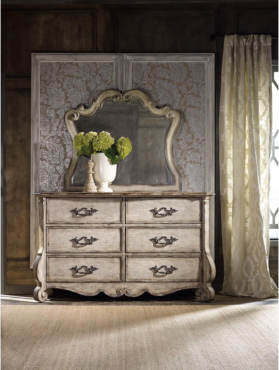 Distressed Vintage White 6 Drawer Dresser Z62054