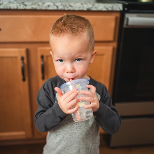 10 Oz 8 Count Toddler Straw Cups with Snap On Lids and Straws O2206