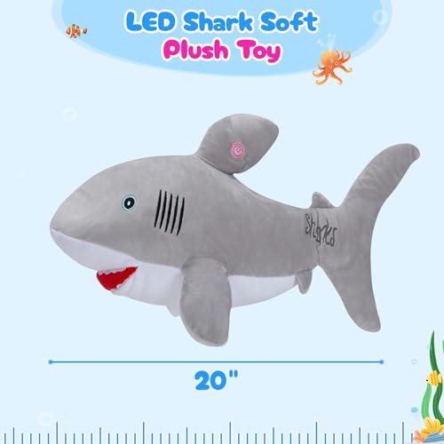 Gray Light Up Plush Shark Stuffed Animal N82152