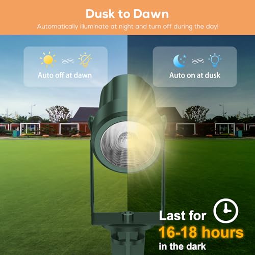 Black Solar Powered Landscape Spotlights (4 Pack, Warm White) N515