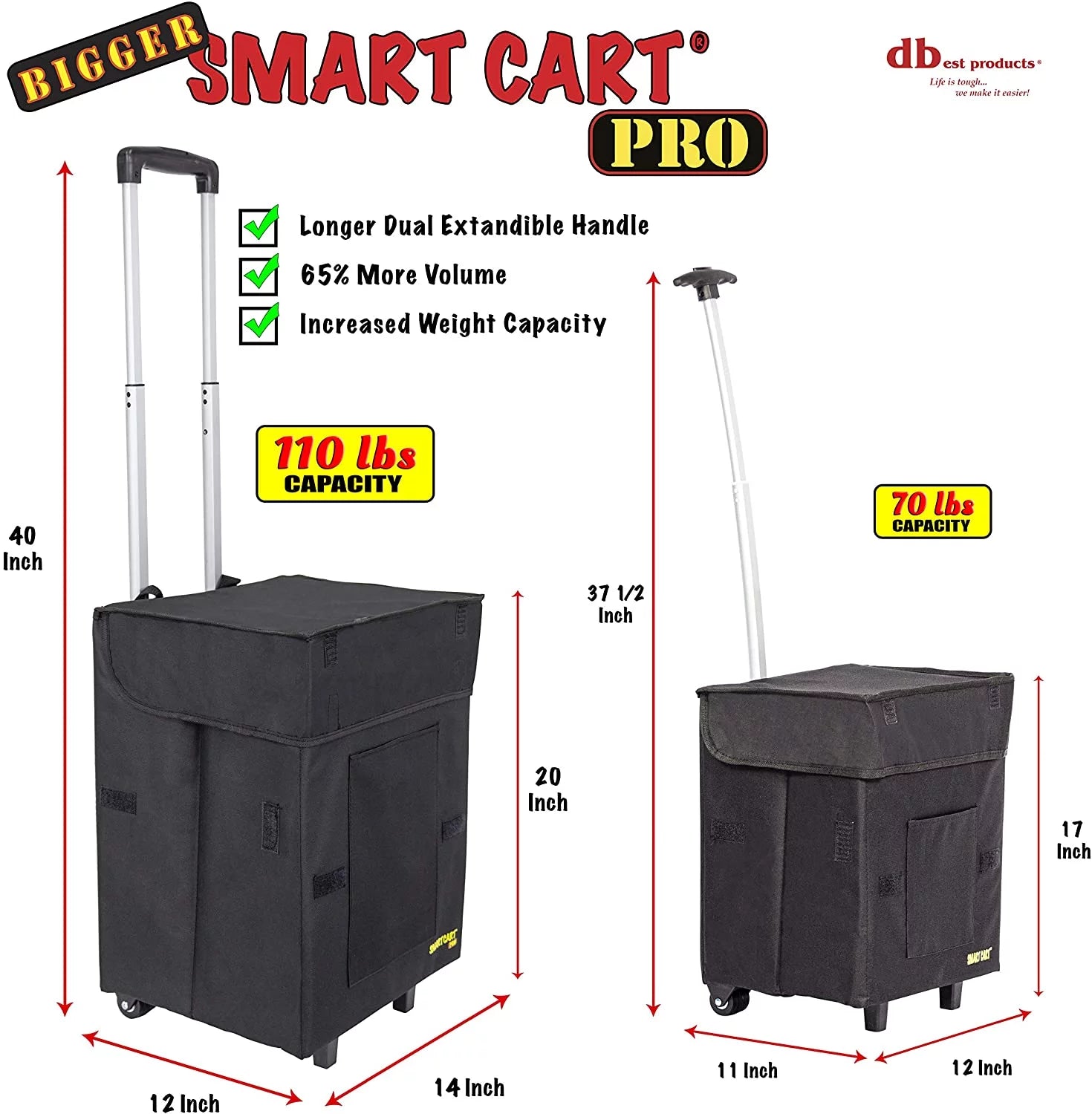 Black Collapsible Rolling Utility Basket S731842