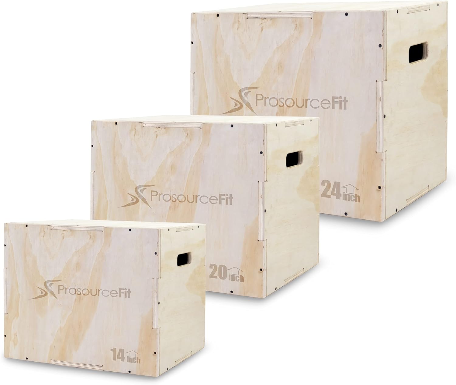 Beige 16 x 14 x 12 Wood Plyometric Jump Box A58682