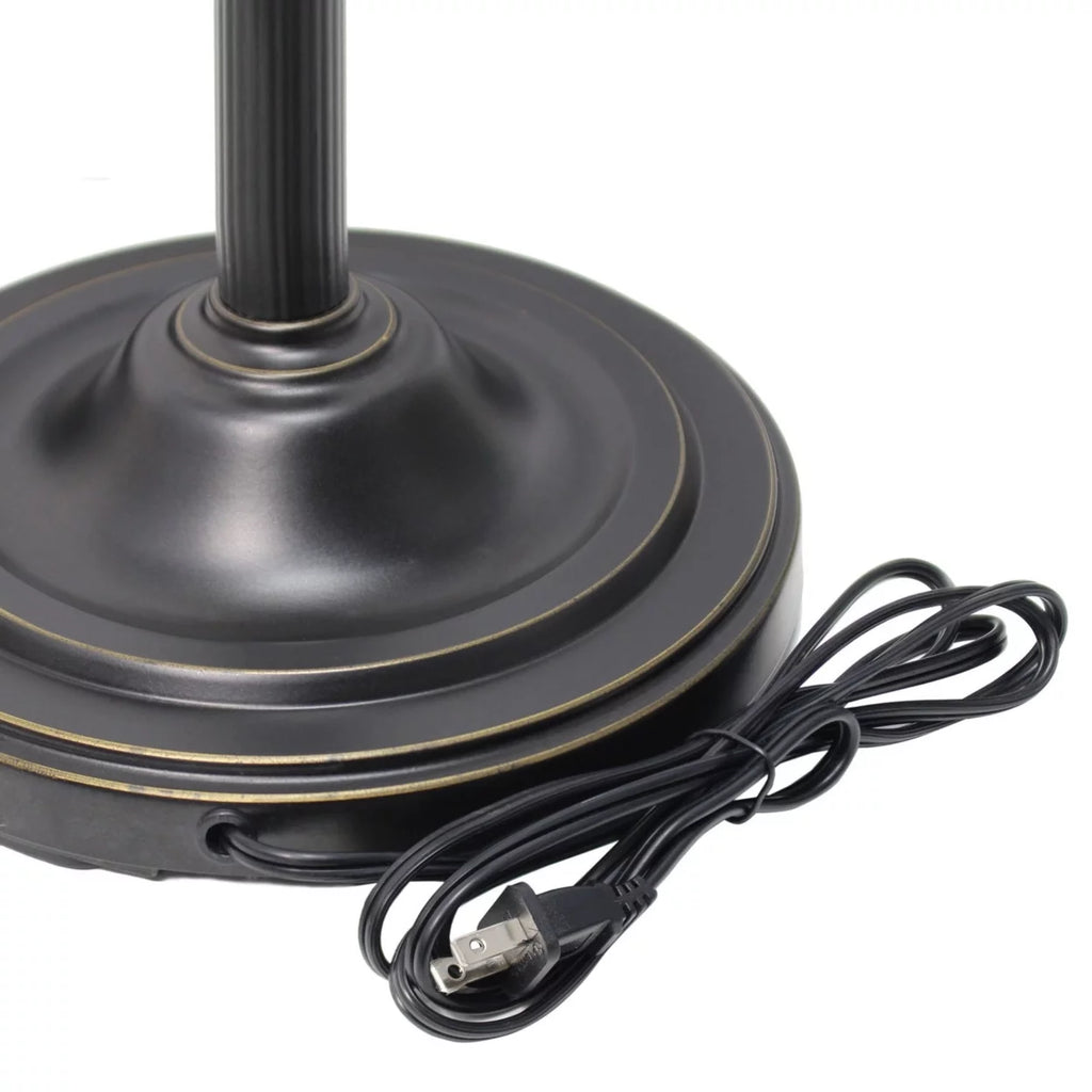3 Light Floor Lamp with White Scalloped Glass Shades, Restoration Bronze B763