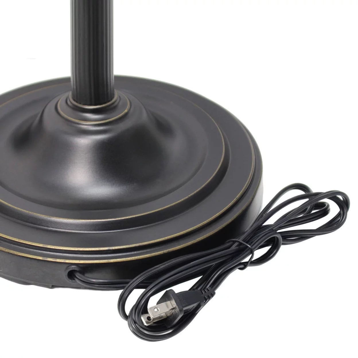 3 Light Floor Lamp with White Scalloped Glass Shades, Restoration Bronze B763