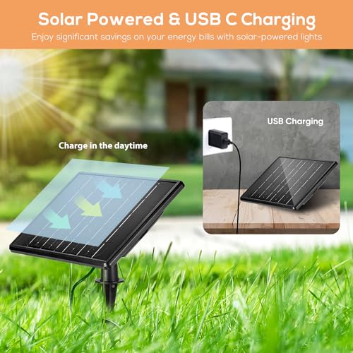 Black Solar Powered Landscape Spotlights (4 Pack, Warm White) N515