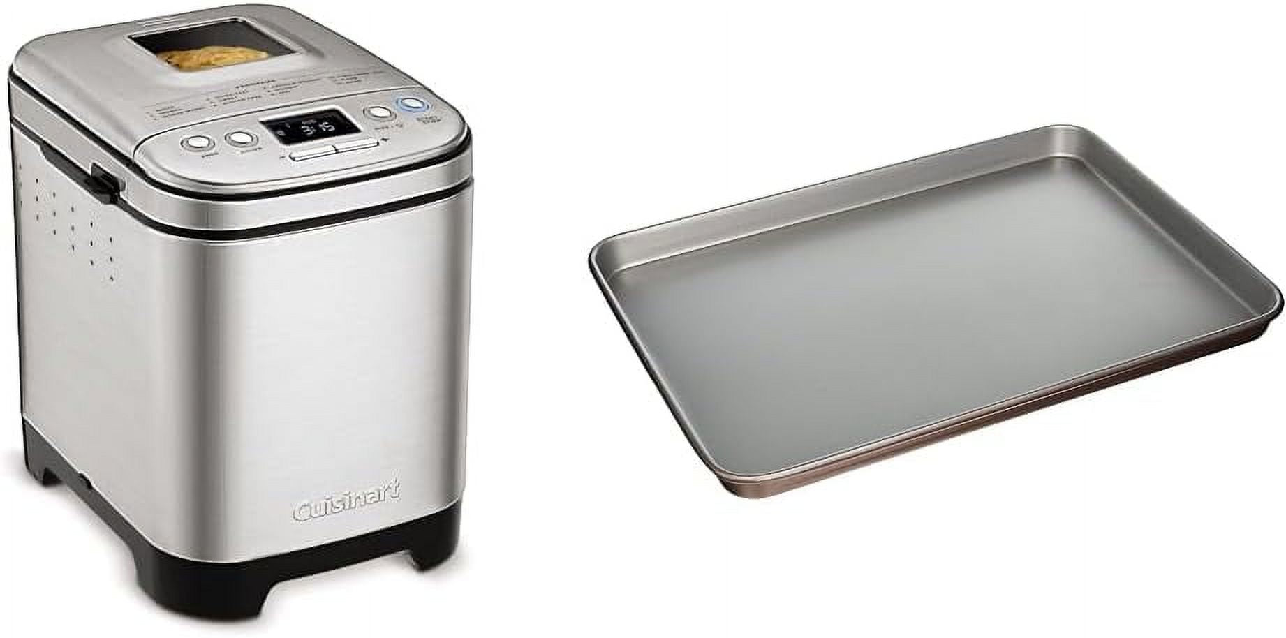 Compact Automatic Bread Maker, Silver Black & Baking Sheet, 17 Inch Sheet Pan, Bronze P67380