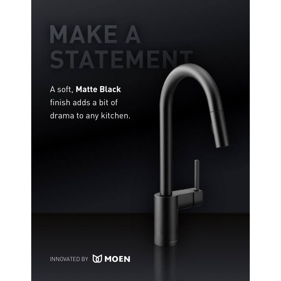 Matte Black Single Handle High Arc Pullout Kitchen Faucet K17809