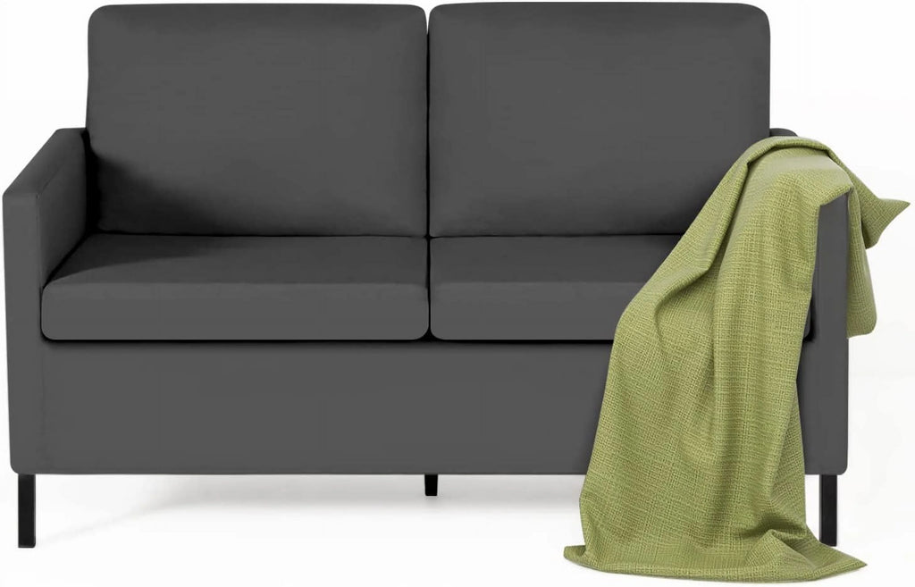 Fabric Modern Loveseat Sofa 51" W Upholstered 2-Seater with Iron Legs S9446
