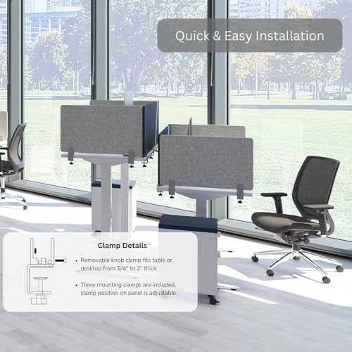 Light Grey 48" W x 18" H Desk Divider N230228