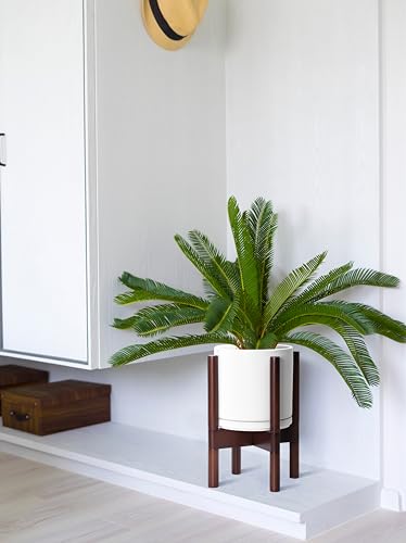 White Ceramic Planter with Stand D7872