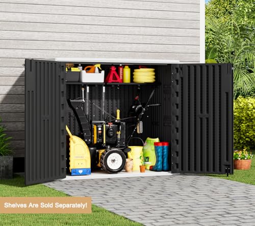 57 Cu.ft Brown Outdoor Vertical Storage Shed S5200
