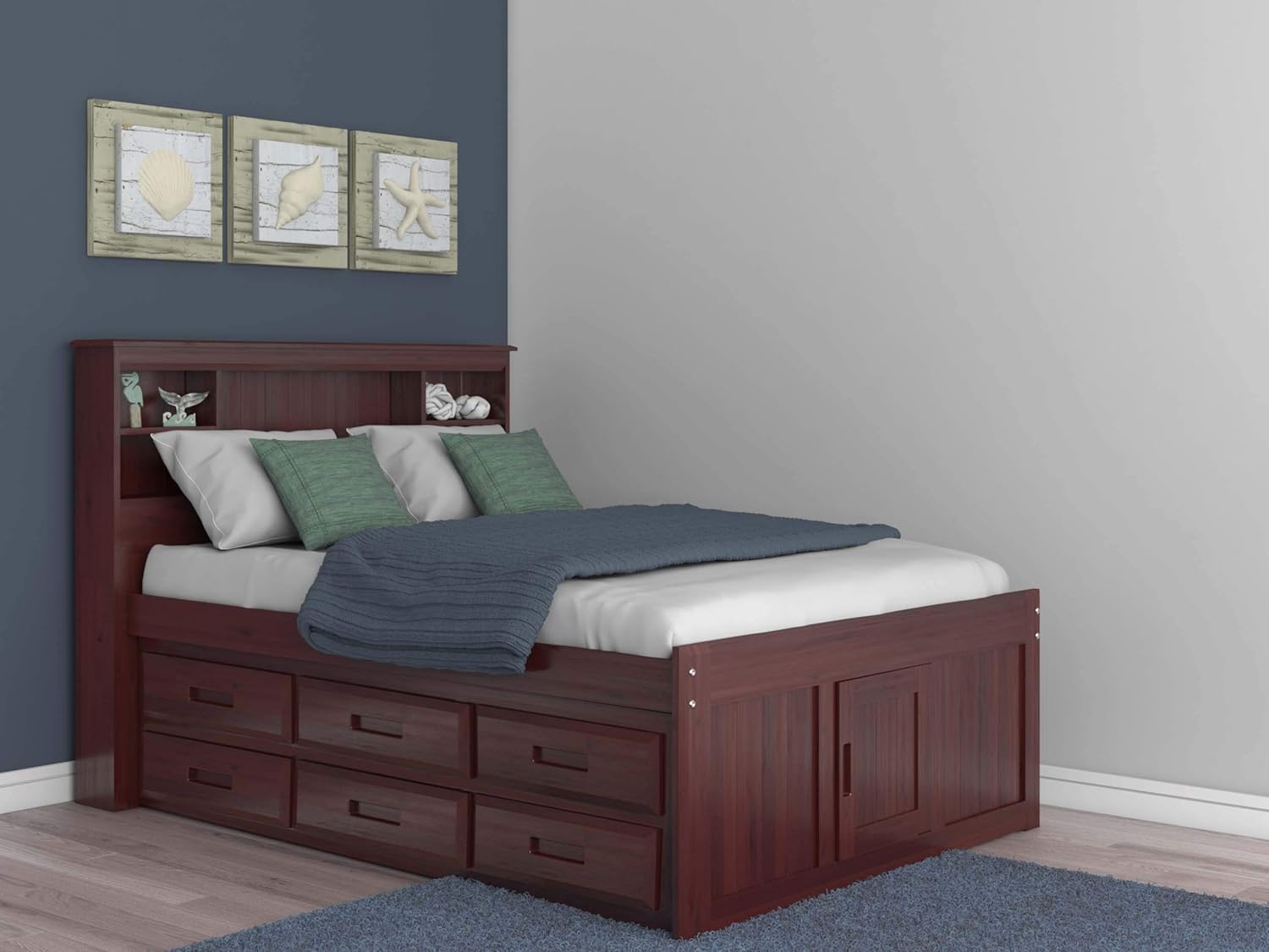 Full Bookcase Bed with 6 Drawers V922