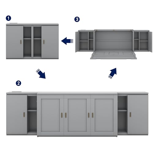 Murphy Bed with Storage Shelves and Drawers X190793