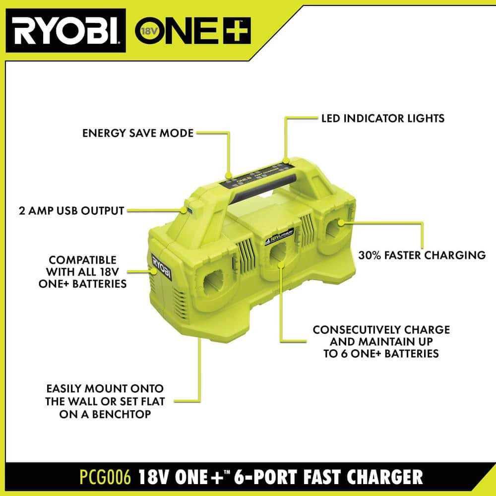 18V Lithium-Ion 2.0 Ah Compact Battery with 6-Port Charger T273