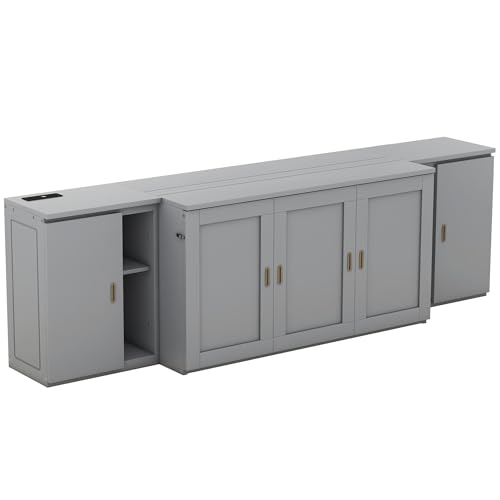 Murphy Bed with Storage Shelves and Drawers X190793