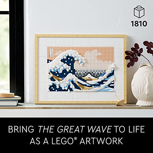 LEGO Art Hokusai – The Great Wave 31208, 3D Japanese Wall Art Craft Kit, Framed Ocean Canvas I199752
