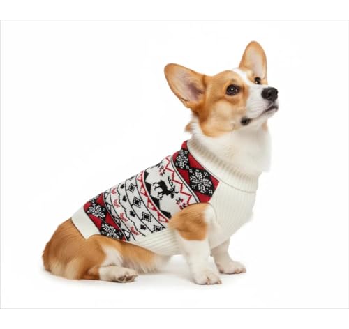 Red Christmas Dog Sweater Medium M Size 13" Back Length J754