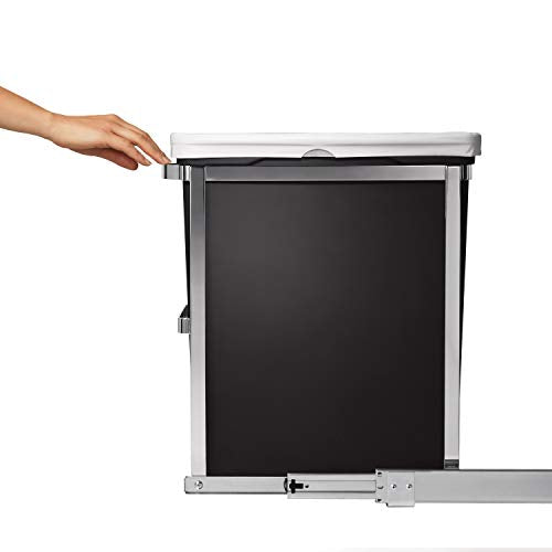 Chrome 35 Liter Dual Compartment Recycling Bin and Trash Can H2427