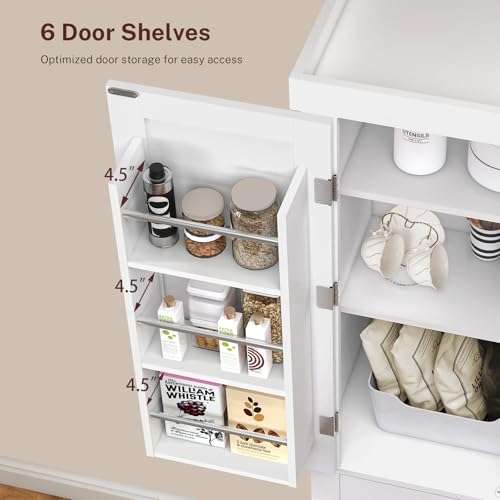 White 6 Door 1 Drawer Pantry Cabinet I559