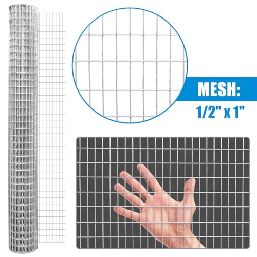 Galvanized Welded Fence Wire 16 Gauge Mesh Size 1" x 1/2" 24-Inch x 50 ft. X3575