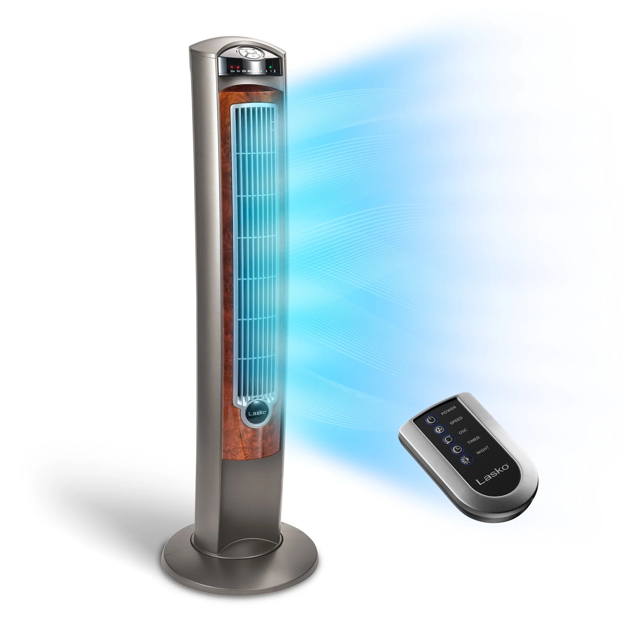 Gray/Brown Tower Fan with Timer and Remote F851