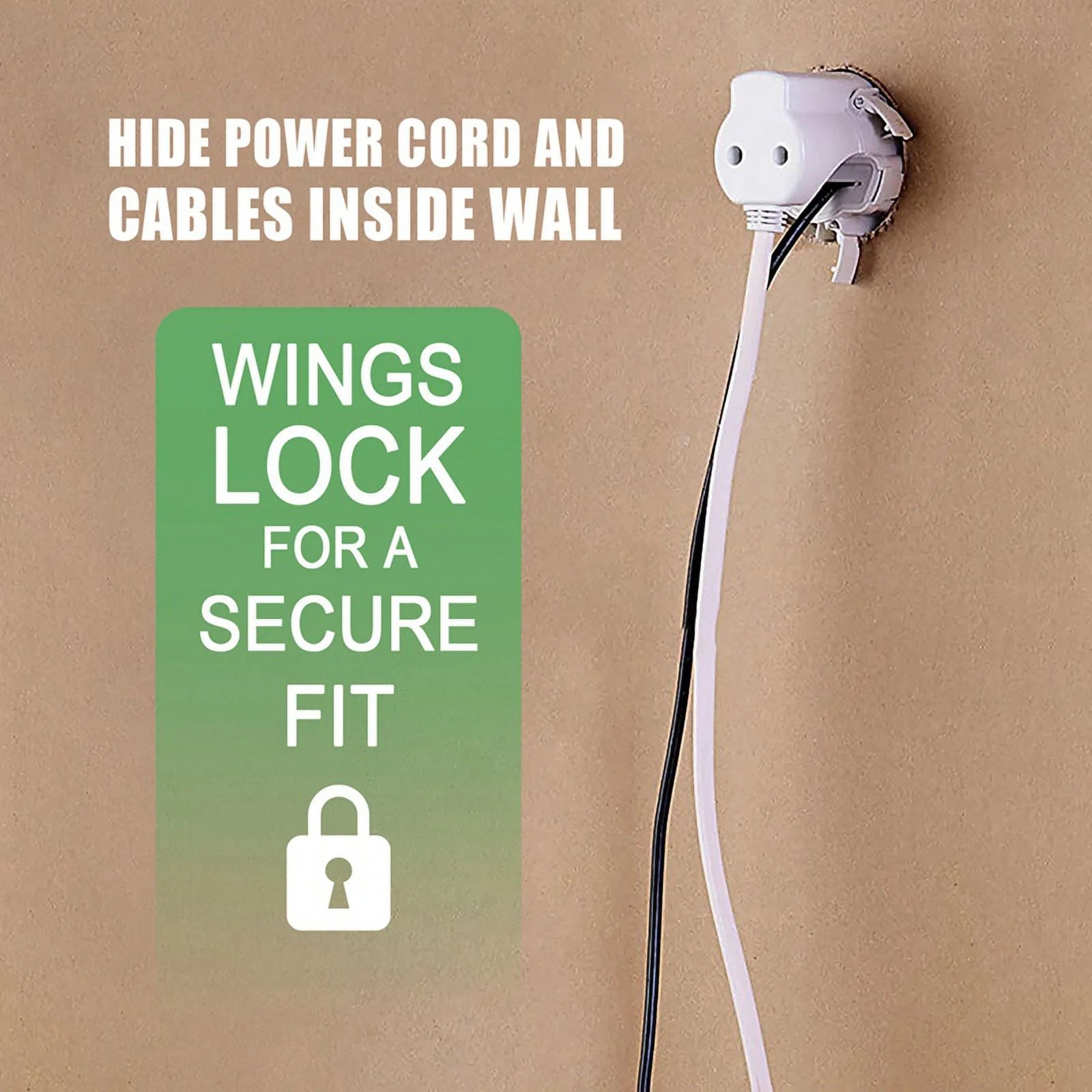 White Plastic In-Wall Cable Management Kit Q317